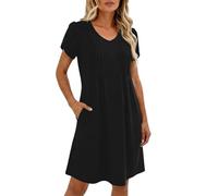 MaNMaNing Vestiti Donna Primavera 2026 Abito Estivo Donna Vestito Cotone Estivo Vestito Nero Lungo Elegante Cerimonia per Matrimonio Abito Mare Cerimonia Battesimo