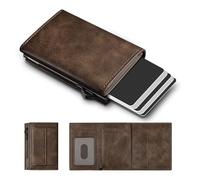 Manmaxim Porta Carte Uomo, Portafoglio Uomo Slim con RFID Blocco, Pop up Porta Carte di Credito per 11-13 Cartes, Portacarte Portatessere con Grande Portamonete (Kaki, Grande Portamonete)