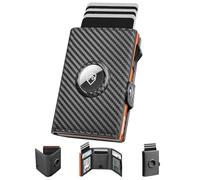 Manmaxim Portafoglio da uomo Airtag Wallet, portafoglio RFID Smart Wallet per uomo, compatto Air Tag portafoglio da uomo per 12 carte, portafoglio pop-up con scomparto per monete e 2 finestre