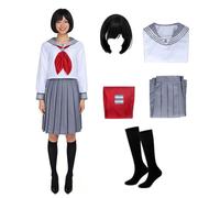 MANMICOS Costume cosplay da donna, costume da marinaio JK uniforme con gonna e parrucca (bianco, M)