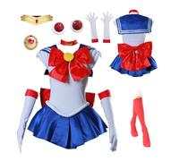 MANMICOS Costume da cosplay anime per donne, outfit per ragazze, gonna per Halloween, parrucca e completo (Taglia UK X-Small)