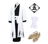 MANMICOS Taglia US Anime aizen Sousuke Cosplay Costumi Nero kimono Halloween Suit (Small)
