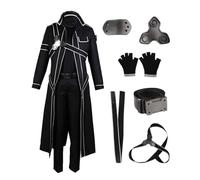 MANMICOS Taglia US Anime SAO Cosplay Costumi Kirito Dress Uomini Nero Vestito (2X-Small)