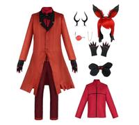 MANMICOS Taglia US Comic Alastor Cosplay Costume Uomo Rosso Partito Vestito Vestito Vestito (2X-Small)