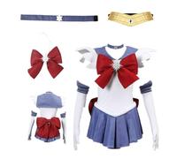 MANMICOS Taglia US Tomoe Hotaru Cosplay Costume Donna vestito blu gonna tuta (XL)
