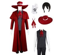 MANMICOS Taglia USA Anime Alucard Cosplay costume rosso abbigliamento uomo grande cappello vestito (M)