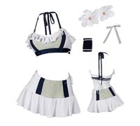 MANMICOS Taglia USA Anime Tifa Lockhart Cosplay costumi Remaking Donna Bianco Costume da bagno Set (Small)