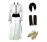 MANMICOS Taglia USA Anime Ulquiorra cifer Cosplay Costume Mens Bianco kimono tuta (Large)
