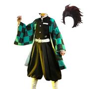 MANMICOS Taglia USA Anime Uomini Cosplay Costume Verde Mantello Partito Vestito (X-Small)