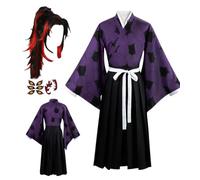 MANMICOS Taglia USA Anime Uomini Cosplay Costume Viola Kimono Party Suit (Large)
