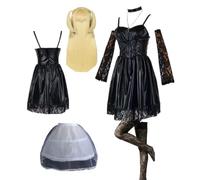 MANMICOS US size Anime Amane Misa Cosplay costume Nero PU gonna tuta (Large)