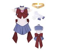 MANMICOS US size Anime Sailor Saturno Cosplay Costume con Bowknot Tomoe Hotaru Halloween vestito, Blu, XXL