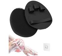 ManmiHealth Spazzola per doccia in silicone morbido, spazzola per il corpo e il viso, guanto esfoliante delicato per la pulizia del bambino, sensibile, asciutto e tutti i tipi di pelle (1 nero x 1)
