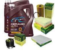 MANN Controllo Set 10L MANNOL Ceramic 5W-40 Per Nissan Qashqai +2 I 2.0 dCi