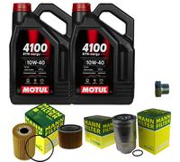 MANN Controllo Set 10L MOTUL 4100 SYN-ERGY SPEC 10W40 Per Nissan Patrol GR V