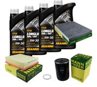 MANN Controllo Set 4L MANNOL Longlife 504/507 5W-30 per VW Passat 1.8 T