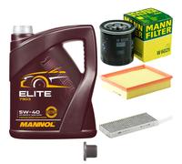 Mann Controllo Set 5 L mannol Elite 5W-40 per Renault Latitudine L70 2.0