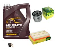MANN Controllo Set 5 L MANNOL LONGLIFE 508/509 0W-20 Per Audi Q2 GAB 35 TFSI