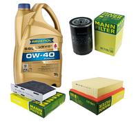 MANN Controllo Set 5 L RAVENOL SSL 0W-40 per VW Golf IV Cabriolet 2.0