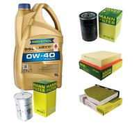 MANN Controllo Set 5 L RAVENOL SSL 0W-40 per VW Golf IV Cabriolet 2.0