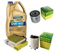 MANN Controllo Set 5 L RAVENOL SSL 0W-40 per VW Jetta IV 1.2 TSI