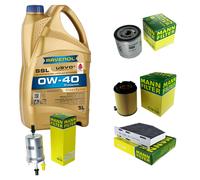 MANN Controllo Set 5 L RAVENOL SSL 0W-40 per VW Jetta IV 1.2 TSI