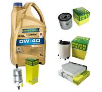 MANN Controllo Set 5 L RAVENOL SSL 0W-40 per VW Jetta IV 1.2 TSI