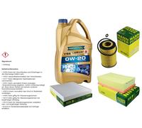 MANN Controllo Set 5 L RAVENOL VSE 0W-20 per VW Passat 2.0 TDI Tiguan