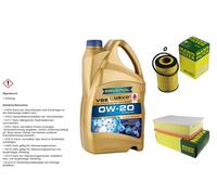 MANN Controllo Set 5 L RAVENOL VSE 0W-20 per VW Passat 2.0 TDI Tiguan