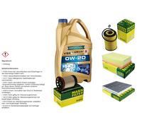 MANN Controllo Set 5 L RAVENOL VSE 0W-20 per VW Passat 2.0 TDI Tiguan