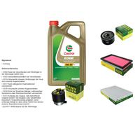 Mann Controllo Set 5L castrol edge 5W-30 C3 per Nissan Qashqai + 2 Mi 1.5