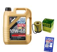 MANN Controllo Set 5L Liqui Moly Leichtlauf 10W-40 per Opel Zafira A Astra G