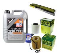 MANN Controllo Set 5L Liqui Moly Top Tec 5W-30 per BMW 1er E87 116i 118i