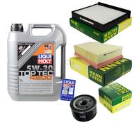 MANN Controllo Set 5L Liqui Moly Top Tec 5W-30 per Renault Scénic II 1.5 dCi