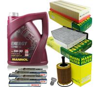 MANN Controllo Set 5L MANNOL 5W-30 BOSCH Candela Per VW Touran 2.0 TDI 1.9