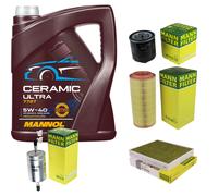 MANN Controllo Set 5L MANNOL Ceramic 5W-40 Per Audi A2 1.4 1.6 FSI