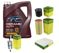MANN Controllo Set 5L MANNOL Ceramic 5W-40 Per Audi A2 1.4 1.6 FSI
