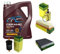 MANN Controllo Set 5L MANNOL Ceramic 5W-40 Per Citroën Berlingo 1.4i
