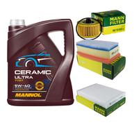 MANN Controllo Set 5L MANNOL Ceramic 5W-40 Per Dacia Lodgy 1.2 TCe Dokker