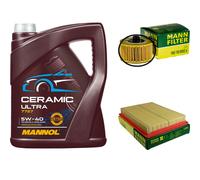 MANN Controllo Set 5L MANNOL Ceramic 5W-40 Per Nissan Pulsar Schrägheck 1.2
