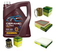 MANN Controllo Set 5L MANNOL Ceramic 5W-40 Per Opel Zafira B 1.9 CDTi