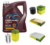 MANN Controllo Set 5L MANNOL Ceramic 5W-40 Per Seat Leon 1.6 16V 1.4 Toledo
