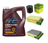 MANN Controllo Set 5L MANNOL Ceramic 5W-40 Per VW Golf IV 1.6 FSI