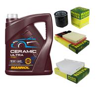 MANN Controllo Set 5L MANNOL Ceramic 5W-40 Per VW Golf VI 1.4 Seat Leon