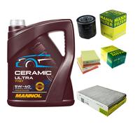 MANN Controllo Set 5L MANNOL Ceramic 5W-40 Per VW Lupo 1.0 1.4 Polo
