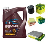 MANN Controllo Set 5L MANNOL Ceramic 5W-40 Per VW Lupo 1.0 1.4 Polo