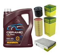 MANN Controllo Set 5L MANNOL Ceramic 5W-40 Per VW Lupo 1.4 FSI