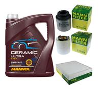 MANN Controllo Set 5L MANNOL Ceramic 5W-40 Per VW Polo 1.2 TSI 1.4 GTI Seat