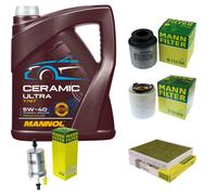 MANN Controllo Set 5L MANNOL Ceramic 5W-40 Per VW Polo 1.2 TSI 1.4 GTI Seat