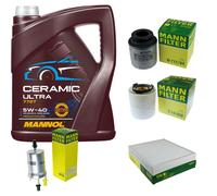 MANN Controllo Set 5L MANNOL Ceramic 5W-40 Per VW Polo 1.2 TSI 1.4 GTI Seat